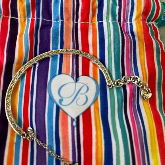 Brighton half crystal bangle half chain bracelet small - Picture 4 of 8
